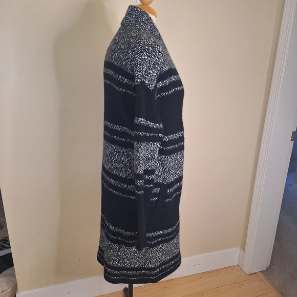 Athleta Wool Cashmere Panorama Point Long Cardigan Black/gray colour block SZ XS - Picture 5 of 11